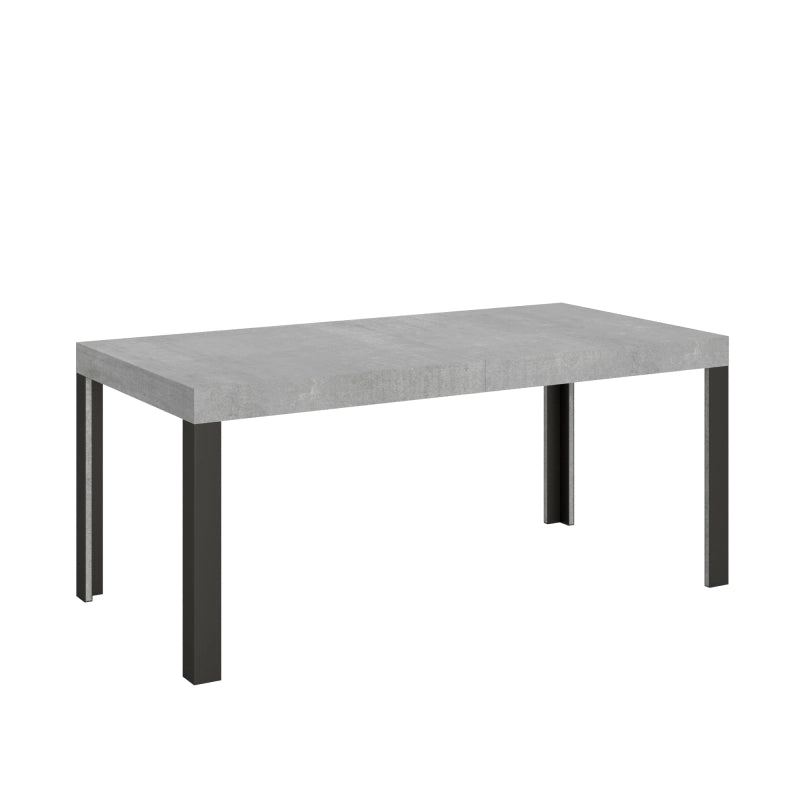 Tavolo allungabile 90x180/284 cm Linea telaio Antracite - Cemento
