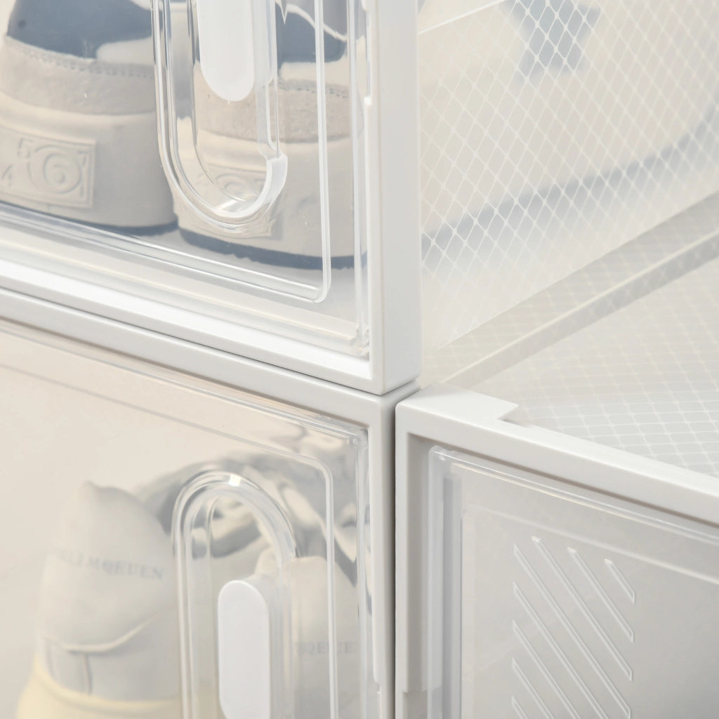 Mobile Scarpiera Modulare con 18 Cubi ¨C zephmum ¨C Plastica PP Bianco 28x36x21 cm