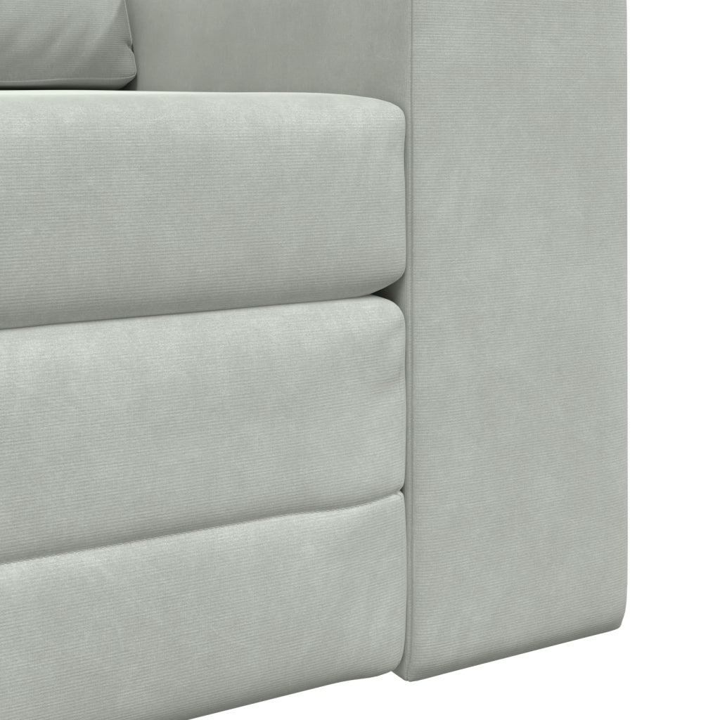 Divano Letto 2-in-1 Grigio Chiaro 98x71x83 cm Velvet
