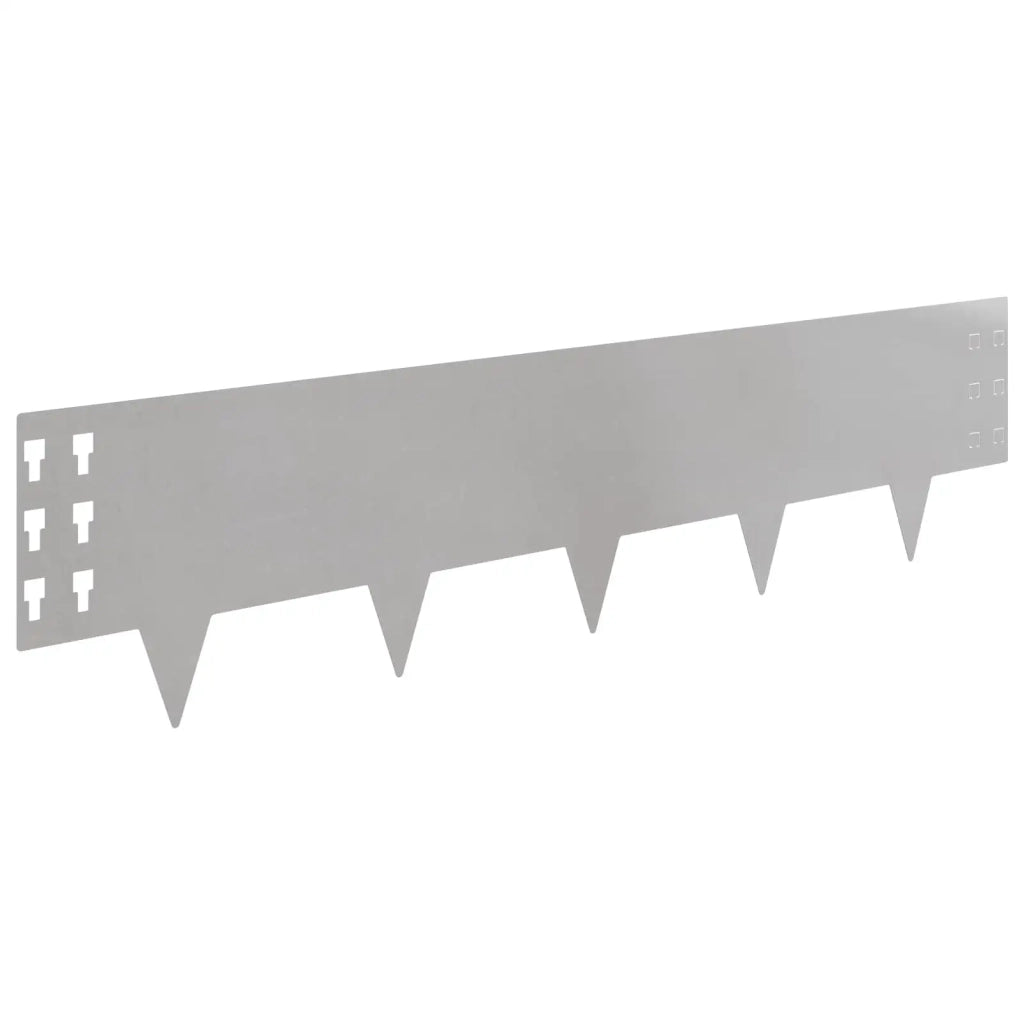 Bordura per Prato 20 pcs 100 x 25 cm Acciaio Argento 8008615