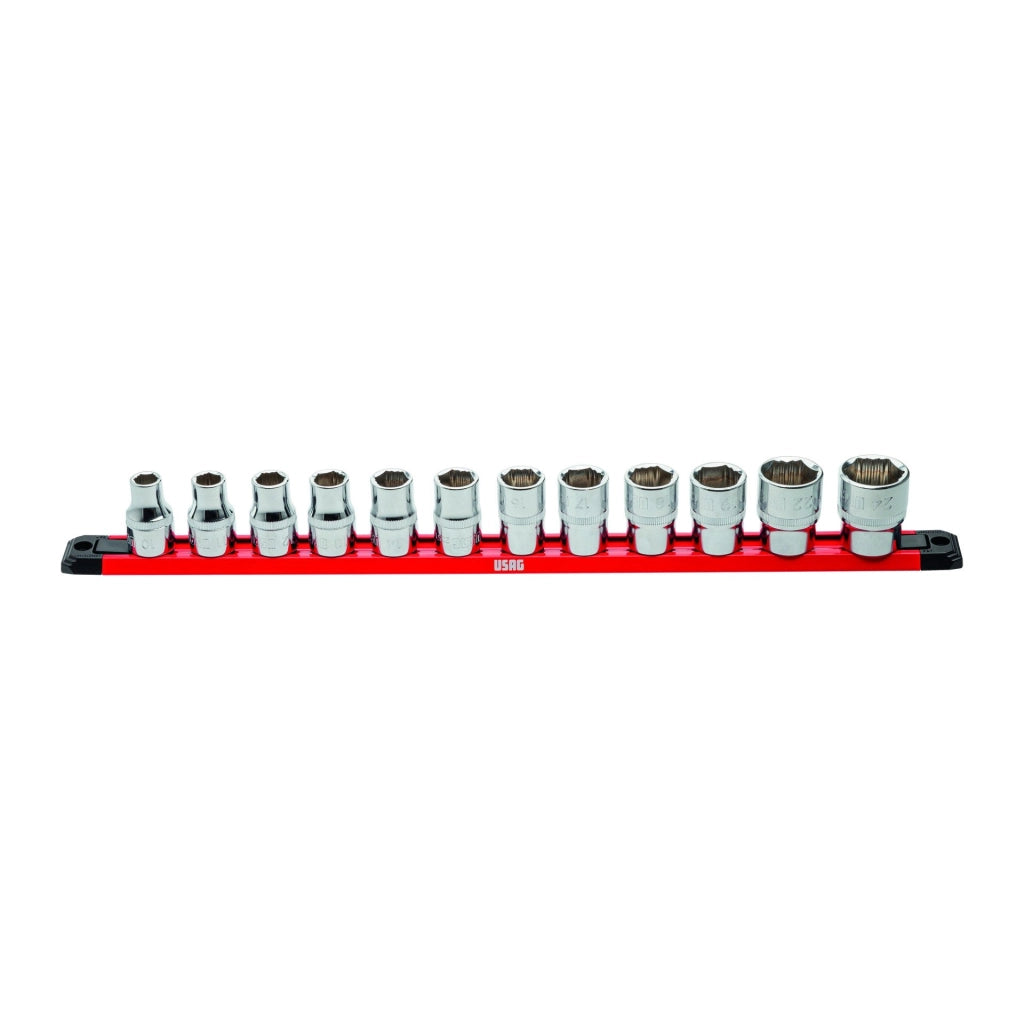 Set 12 bussole attacco 1/2" Usag X-GRIP D.10-24mm 235 1/2" X/SE12 - U02350501