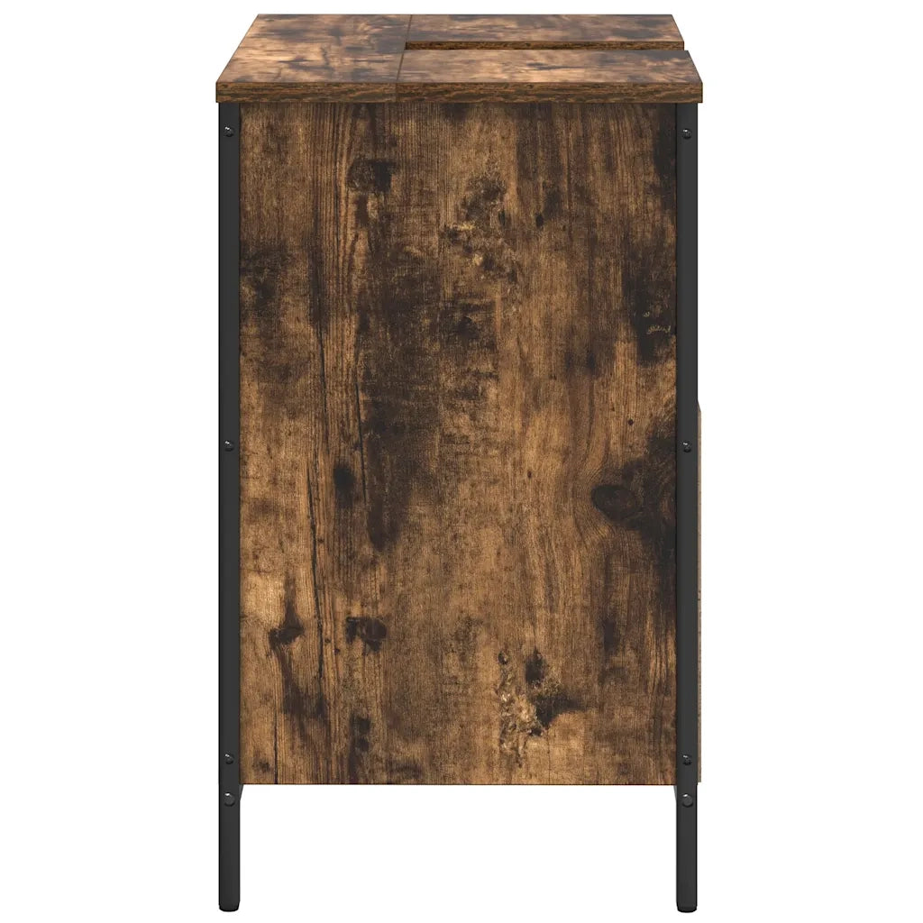 Mobile Lavabo da Bagno-Armadietto da bagno Rovere Fumo 60x34,5x60 cm