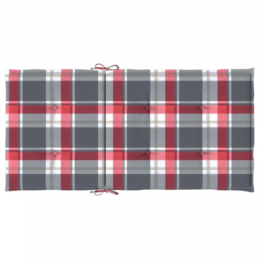 Cuscini per Sedie da Giardino 4 pz Rossi a Quadri 100x50x3 cm cod mxl 58372