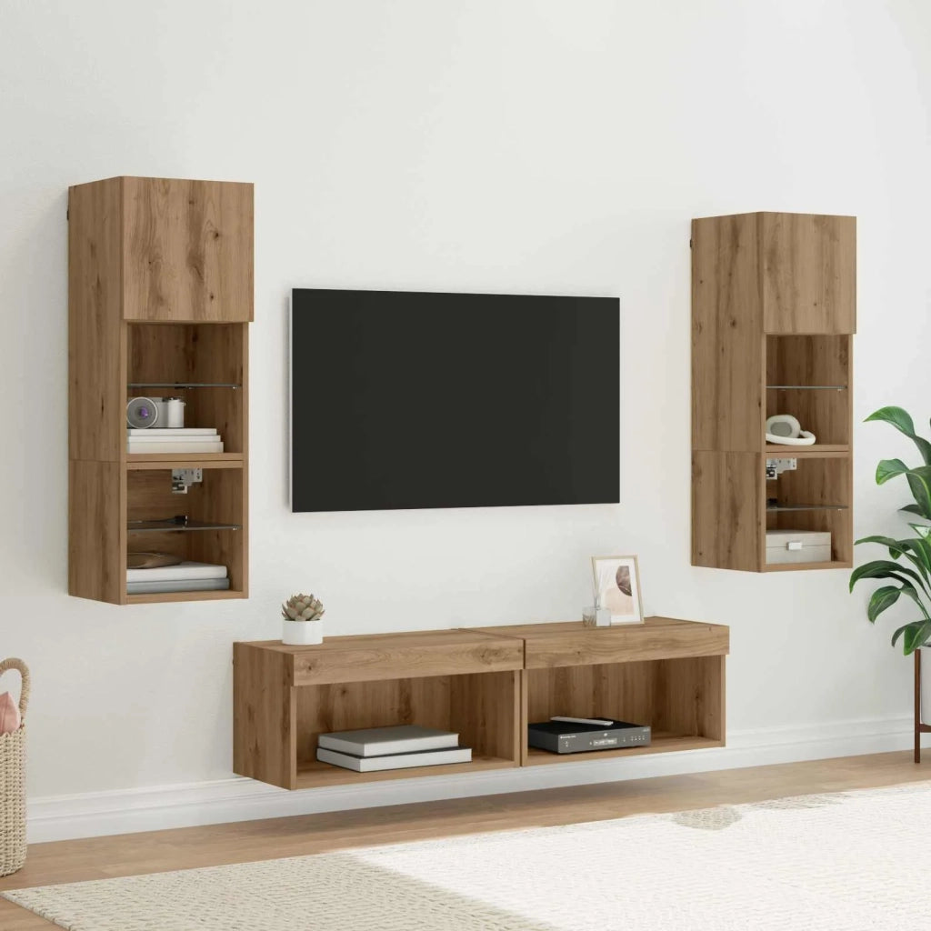 Unità TV da Parete 6 pcs Rovere artigianale Legno multistrato 3402930