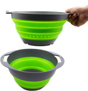Set di setola e contenitore pieghevole in TPE/PP - Lavandino pieghevole - Contenitore da cucina pieghevole per la conservazione degli spazi (grigio scuro/verde)