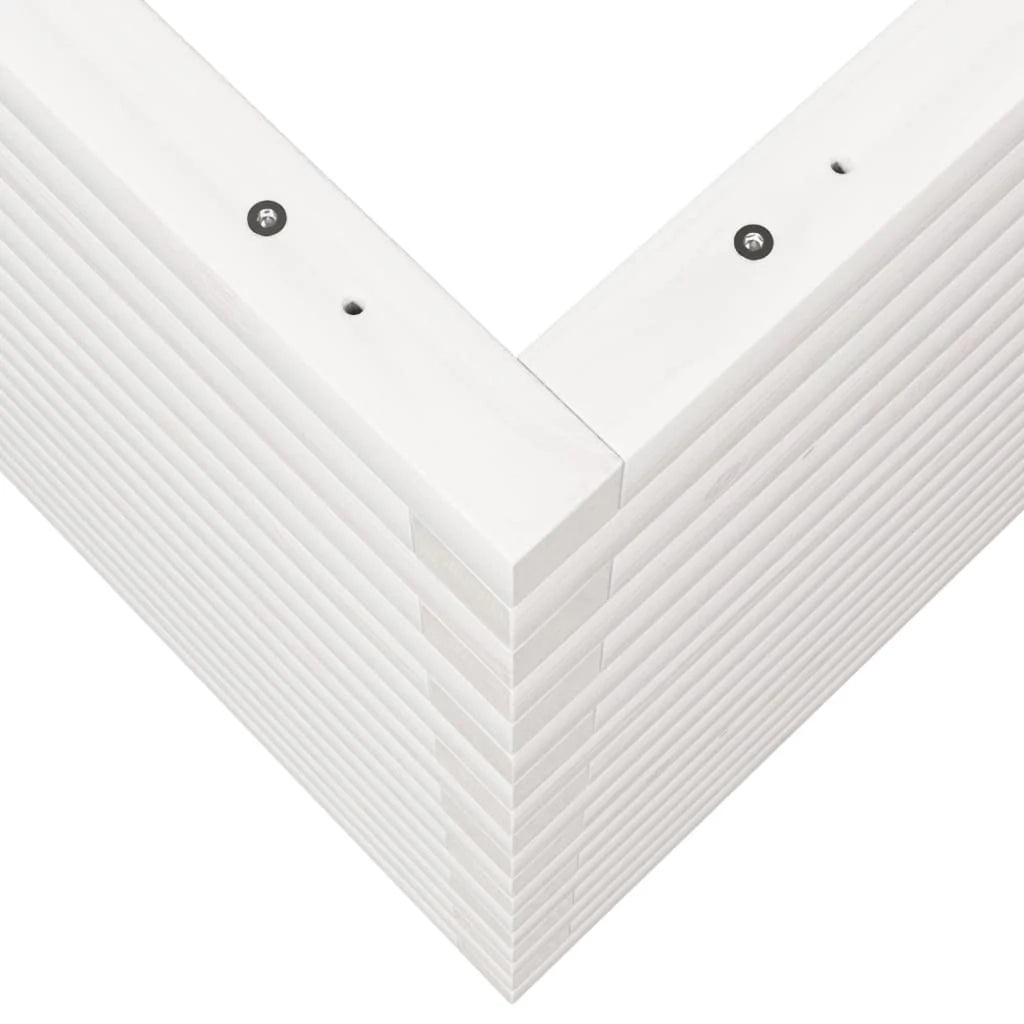 Fioriera rialzata per piante fiori patio giardino 110 x 60 x 68,5 cm legno di pino massiccio bianco 02_0037382