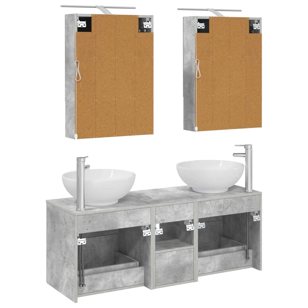 Set di mobili per il bagno 5 pcs Grigio Cemento 3406962