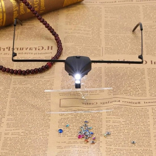 Occhiali da lettura con fascia LED - Magnificatore illuminato per estensioni ciglia, lettura, artigianato, gioielleria, sartoria e riparazione - 1,5X 2,5X 3,5X.