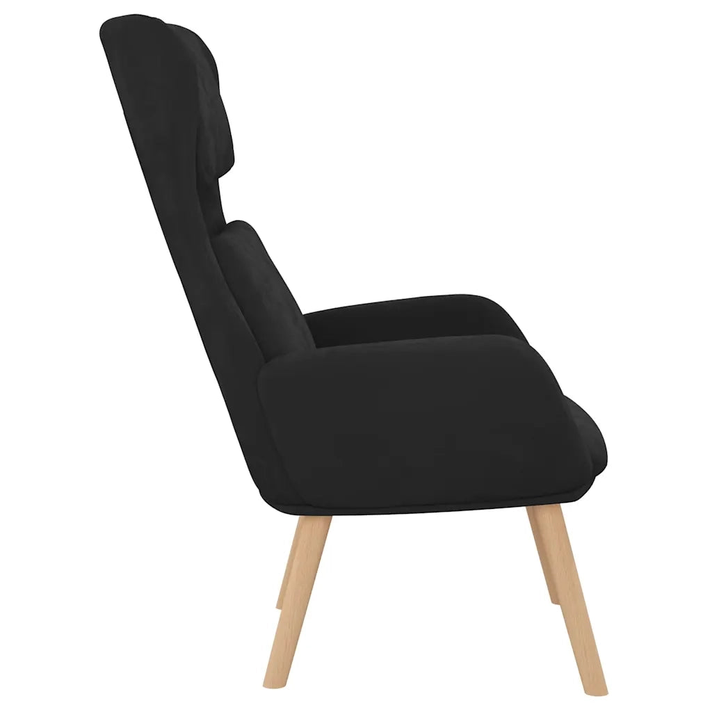 Poltrona Relax Nera in Velluto 341357