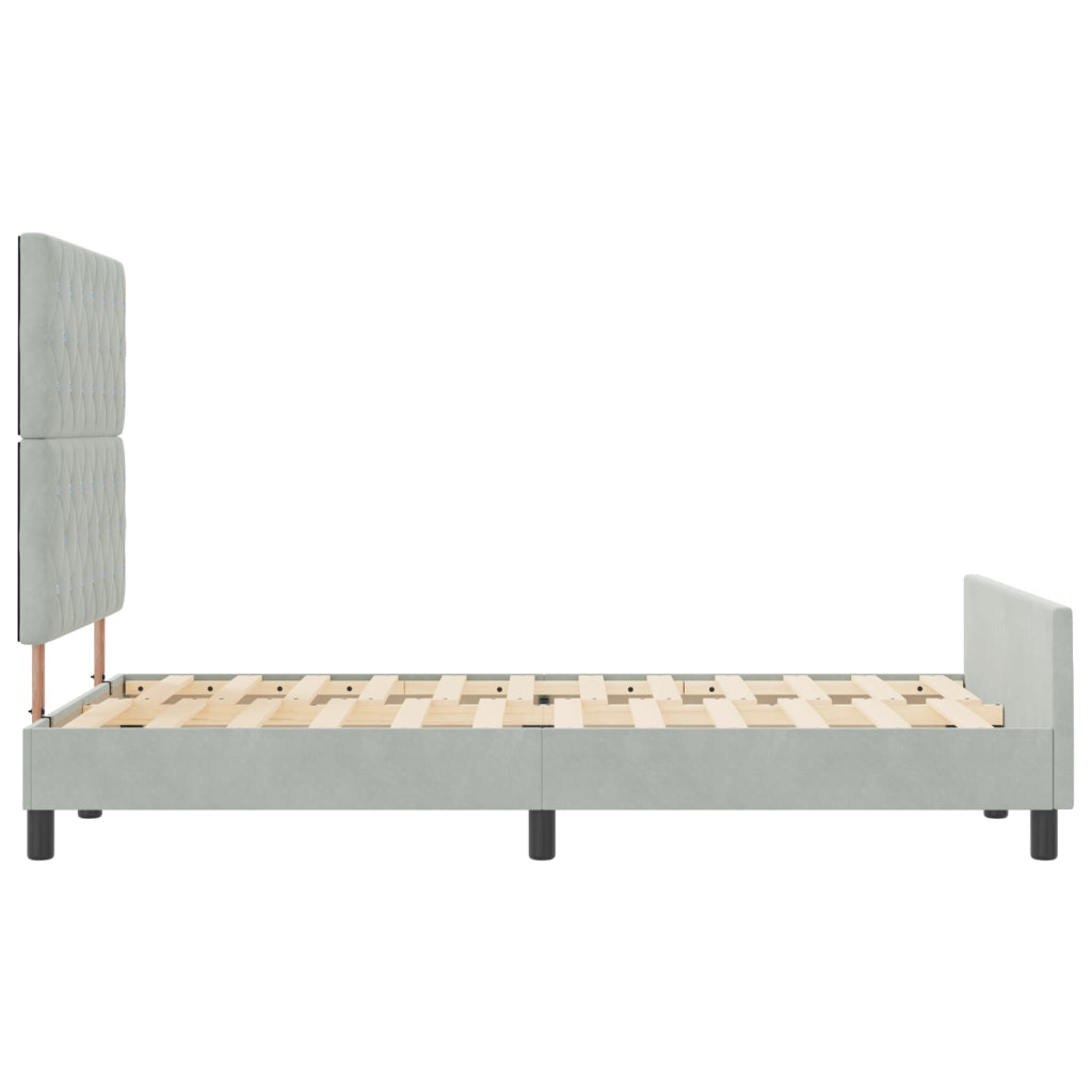 Struttura Letto Grigio Chiaro 120x190 cm in Velluto