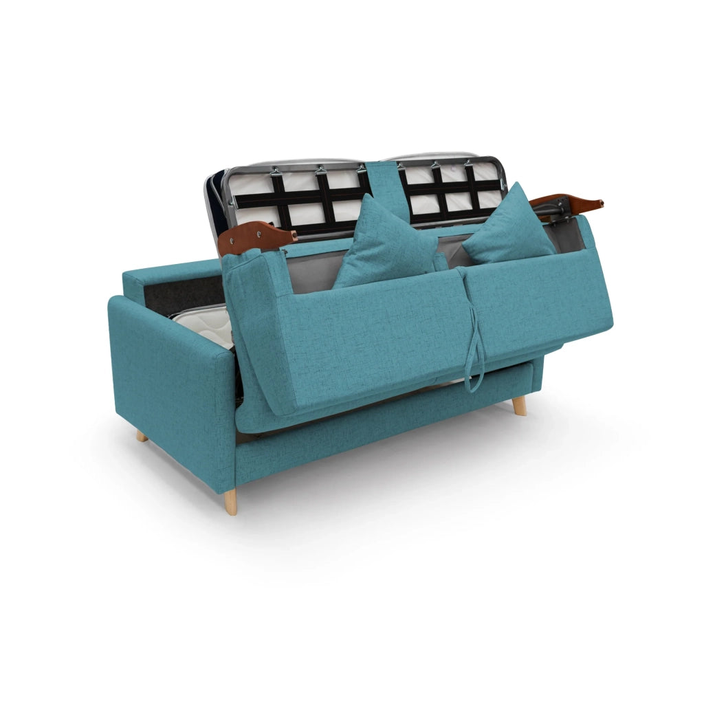 Edgar Divano letto matrimoniale in tessuto felis impermeabile T03 200 cm (mat. 160x197) azzurro