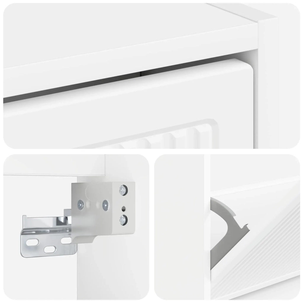 Mobiletto per Scarpe da Muro EDE 71 x 17 x 43 cm Bianco 895965
