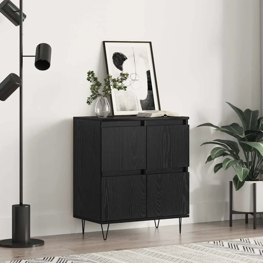 Credenza-Buffet-Armadio da cucina Rovere Nero 60 x 35 x 70 cm 958860