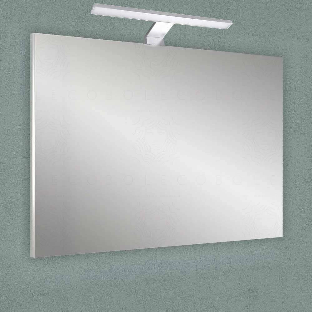 Trade Shop - Applique Lampada Led Per Specchio Bagno Con Doppia Istallazione 7w Luce 4000k Ip44 500p - Argento