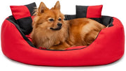 Cuscino per cani rotabile, impermeabile e soffice, 65x50 cm rosso/nero