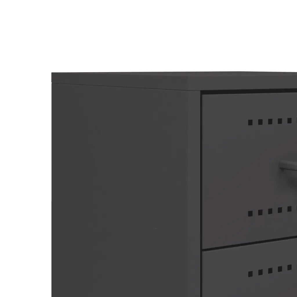 Comodino Nero 36x39x60,5 cm in Acciaio 846458