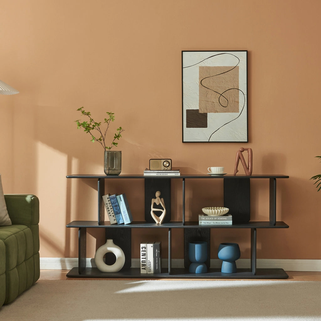Scaffale da Terra Gäljami con 4 Scomparti Aperti 160 x 35 x 74 cm - Nero [en.casa]