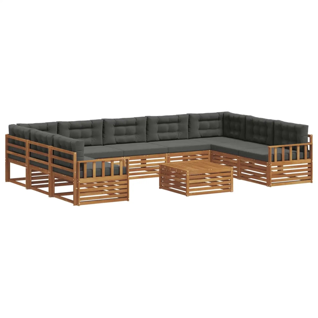 Set di divani da esterno 10 pcs Naturale e Antracite 3374162