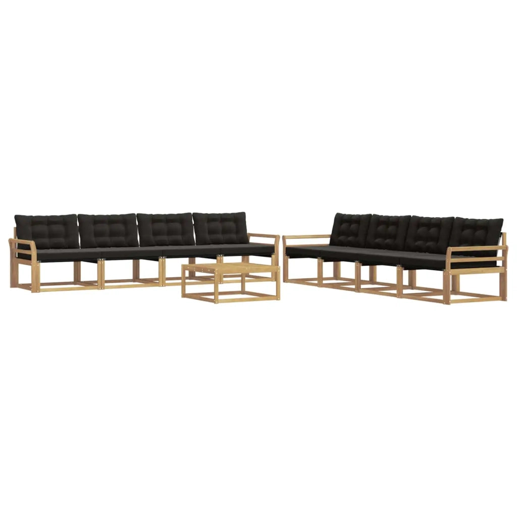 Set di divani da esterno 9 pcs Bianco e Nero 79 x 79 x 37 cm 3388542