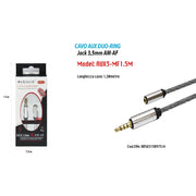 Trade Shop - Cavo Audio Aux Duo-ring Prolunga Jack 3.5mm Am-af 1.5mt Smartphone Maxtech Aux3-mf1.5m -