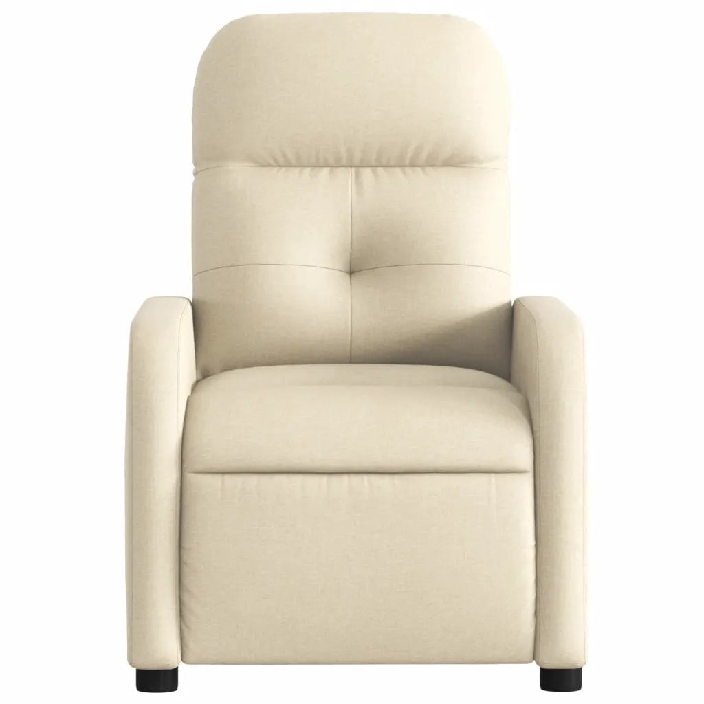 Poltrona | Sedia Relax Elettrica Reclinabile Crema in Tessuto