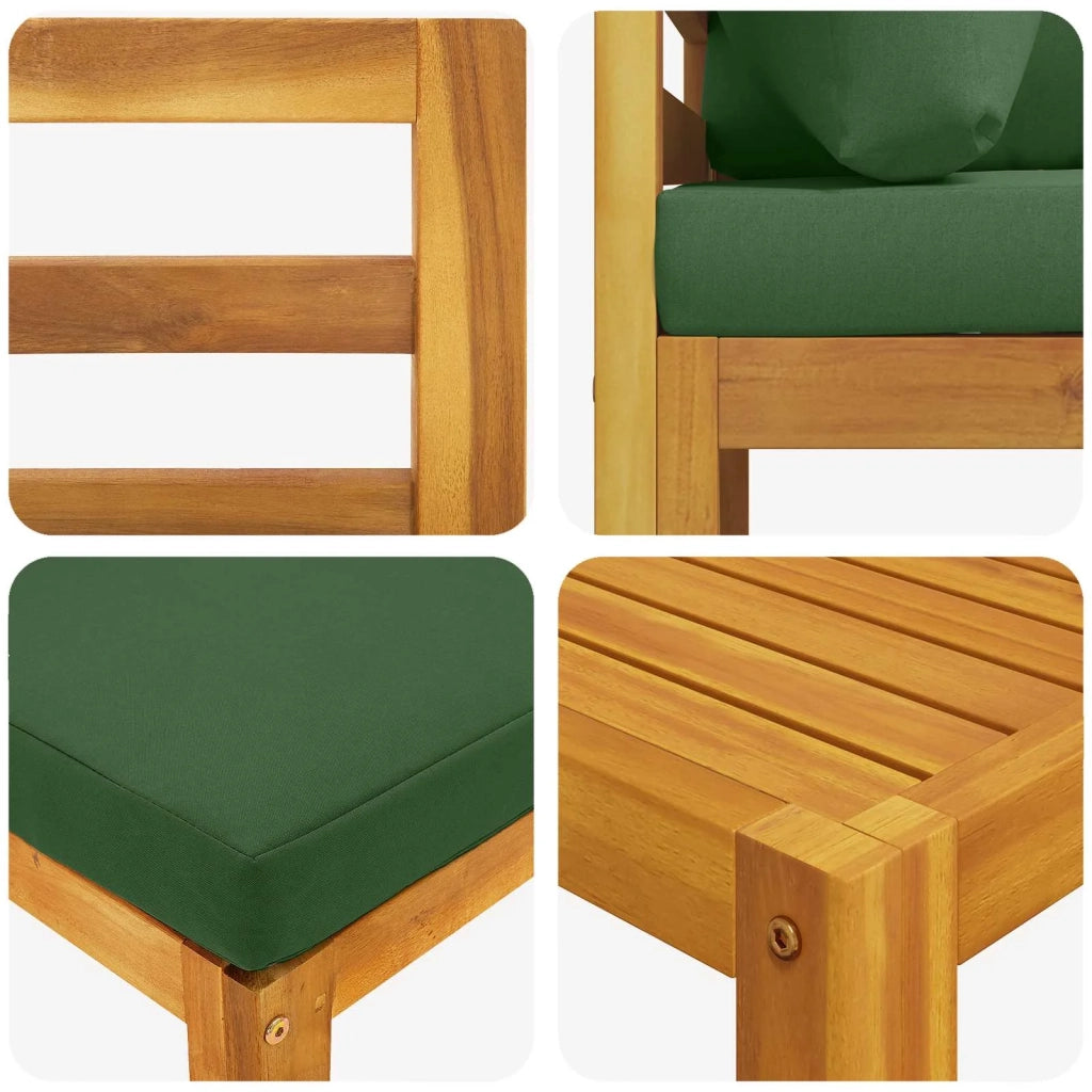 Set di divani 8 pz Naturale Legno di Acacia Massello 3417260