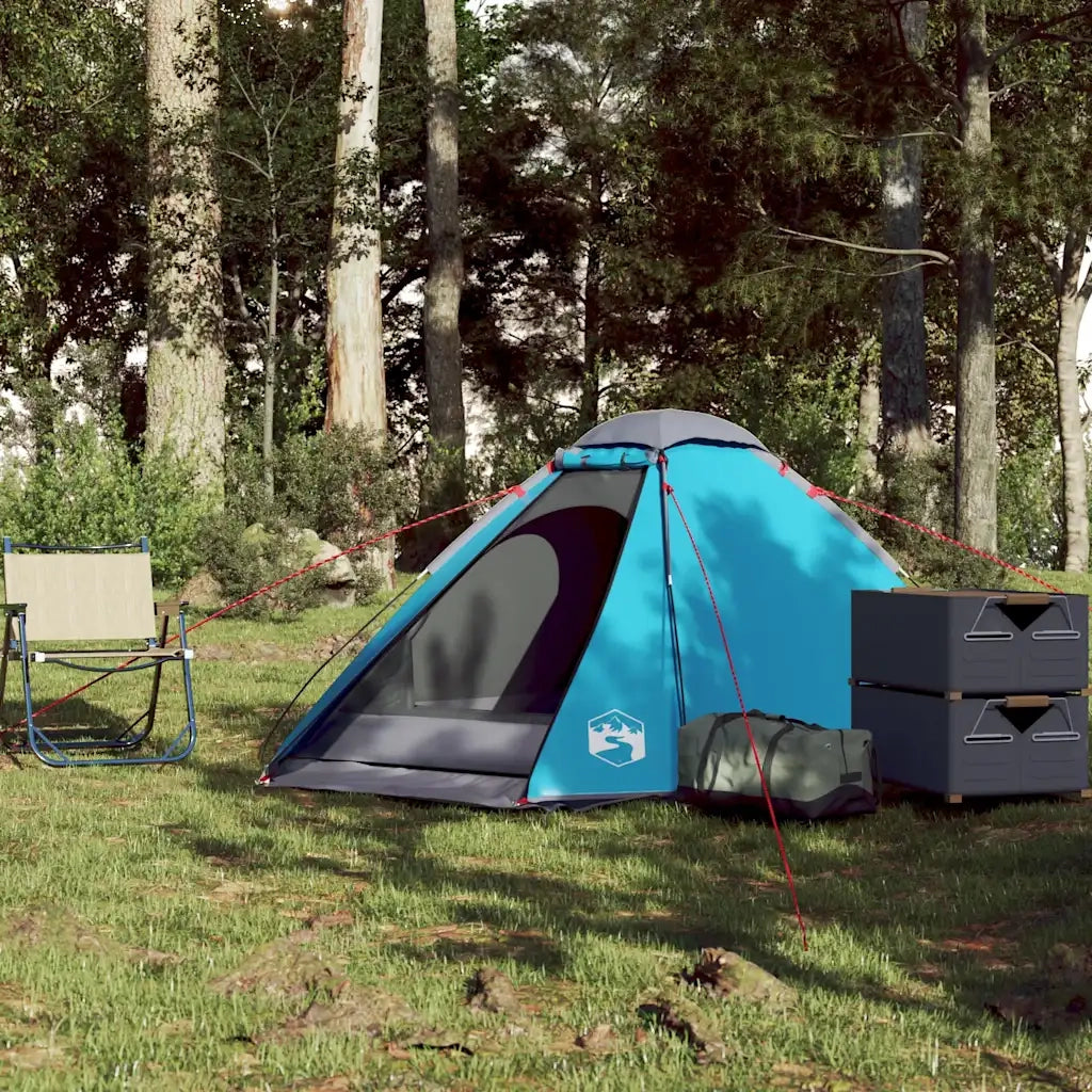 Tenda da Campeggio a Cupola per 2 Persone Blu Impermeabile 94766