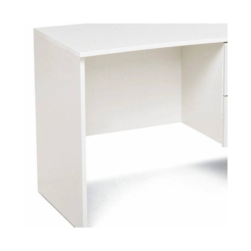 Scrivania 2 cassetti Bianco Frassinato in legno nobilitato H.75x119x64 cm