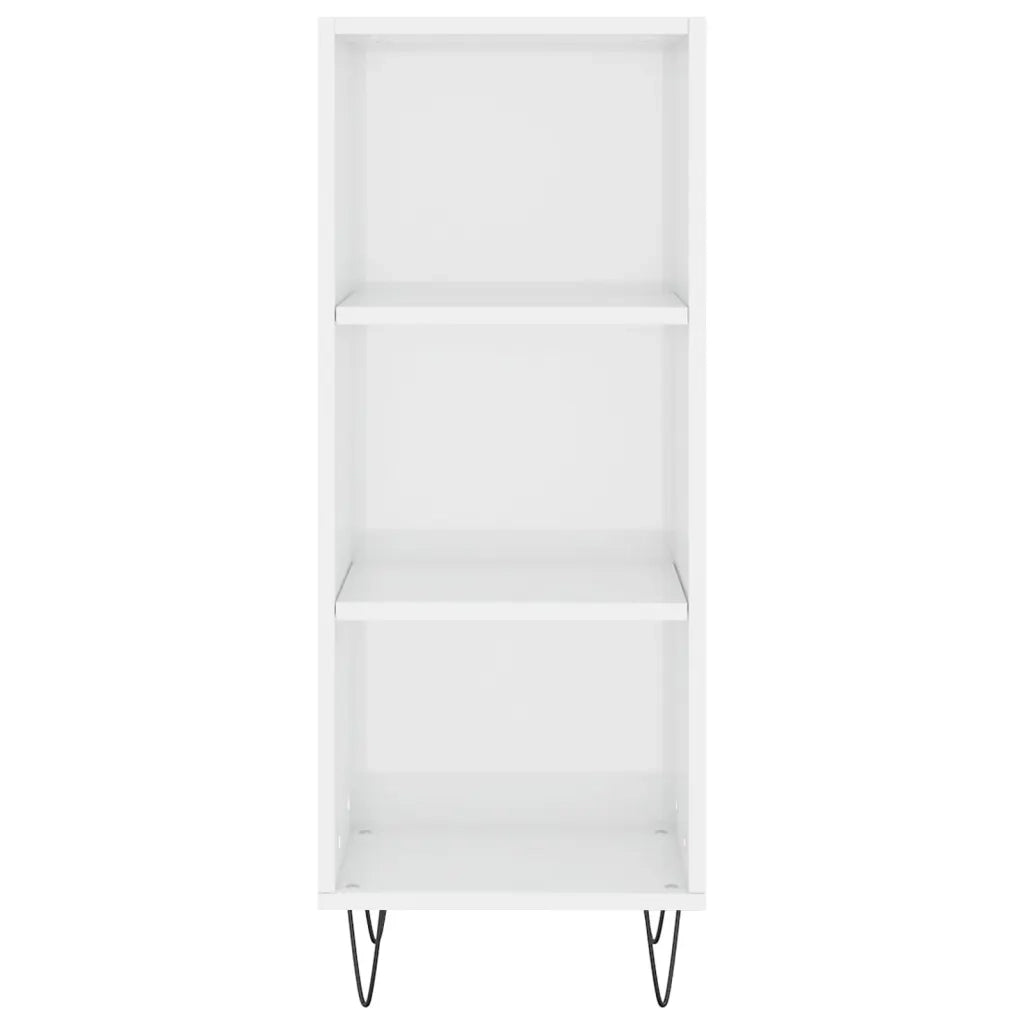Credenza Bianco Lucido 34,5x32,5x90 cm in Legno Multistrato 828726