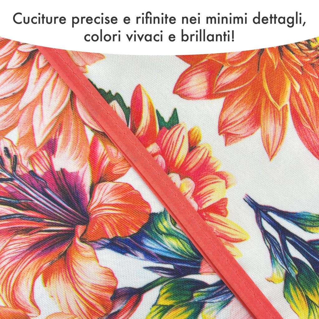 Tovaglia Antimacchia No Stiro Idrorepellente Resistente Alle Macchie Certificata Oeko Tex Copritavolo Proteggi Tavola Fantasie Estiva Estate Tavolo Giardino Terrazzo Cucina Tovaglie Moderne Fiori - 140x230Cm