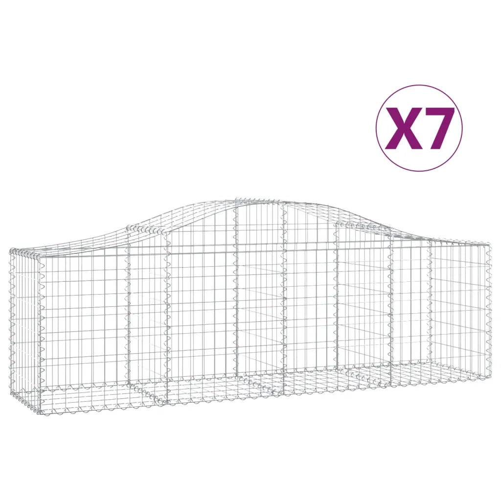 Cesti Gabbioni ad Arco 7 pz 200x50x60/80 cm Ferro Zincato 3145603