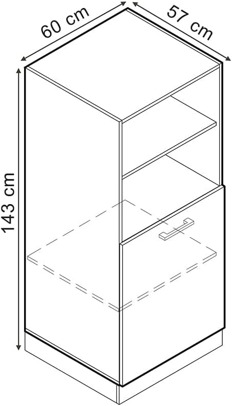 Mobile per forno da incasso R-Line, Bianco casa di campagna, 60 cm, per la libera combinazione all'interno di sistemi cucina modulari