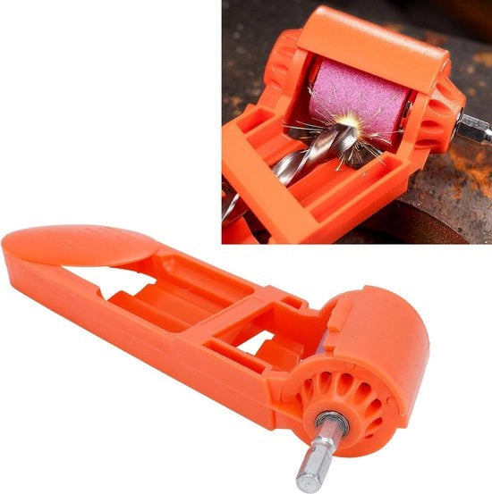 Spazzola a spirale per fori retti portatile con trapano puntaspillo e abrasivo.