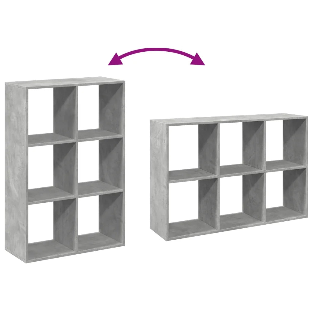 Libreria Divisorio Grigio Cemento 69,5x29x103,5cm in Truciolato 858015