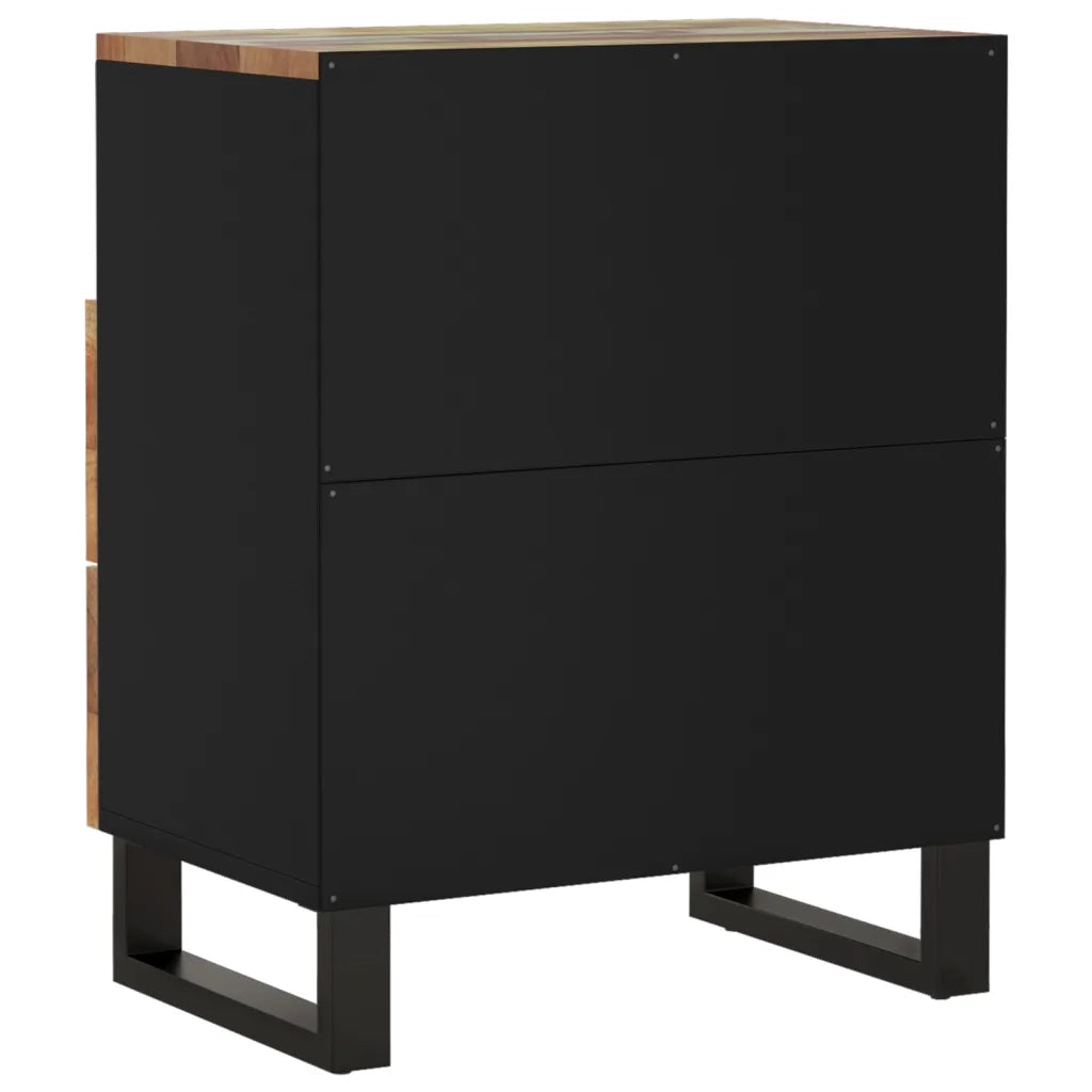 Comodino | Armadio da Notte | Mobiletto da notte 50x33x62cm Legno Massello Recupero e Legno Multistrato