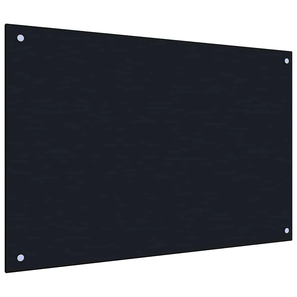 Set di 2 paraschizzi moderni per cucina neri 90 x 60 cm design elegante resistenti al calore in vetro temperato nero 02_0056231
