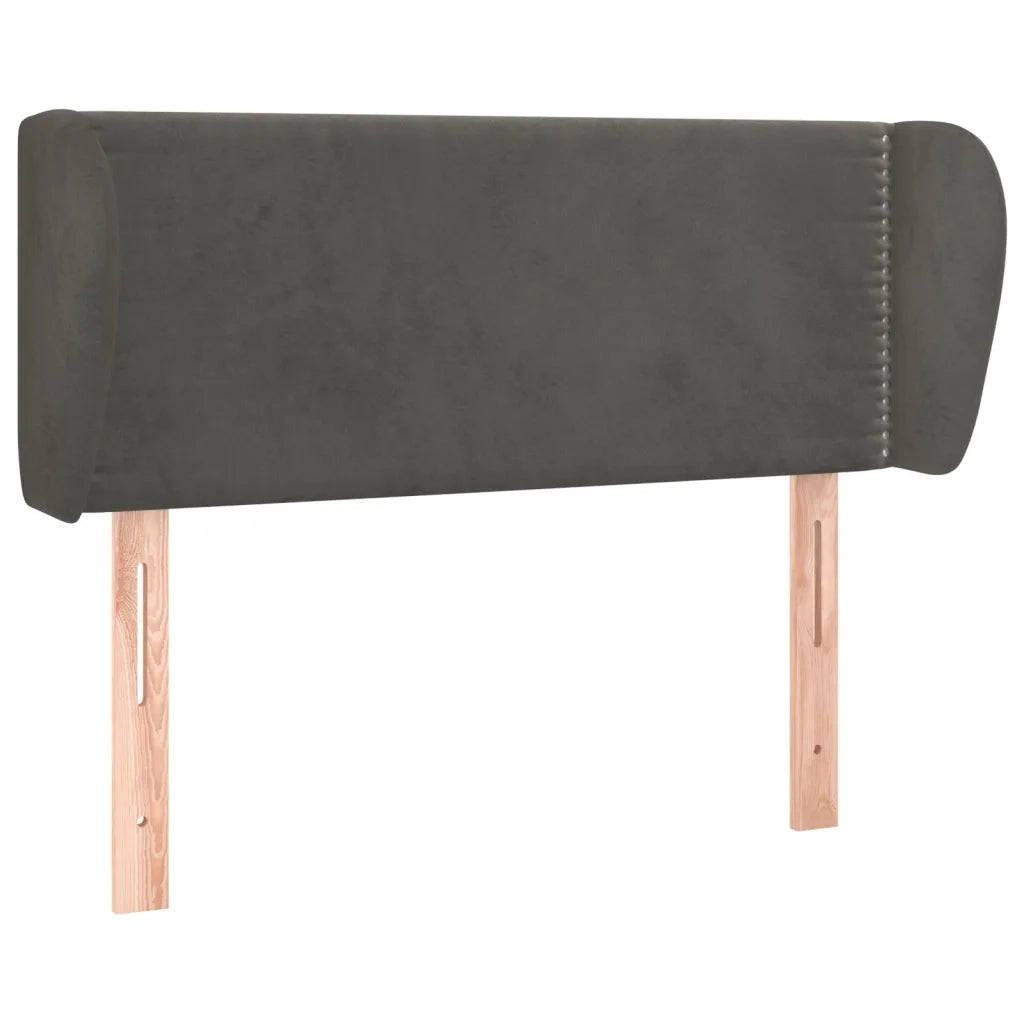 Testiera ad Orecchio Grigio Scuro 103x23x78/88 cm in Velluto 3117047