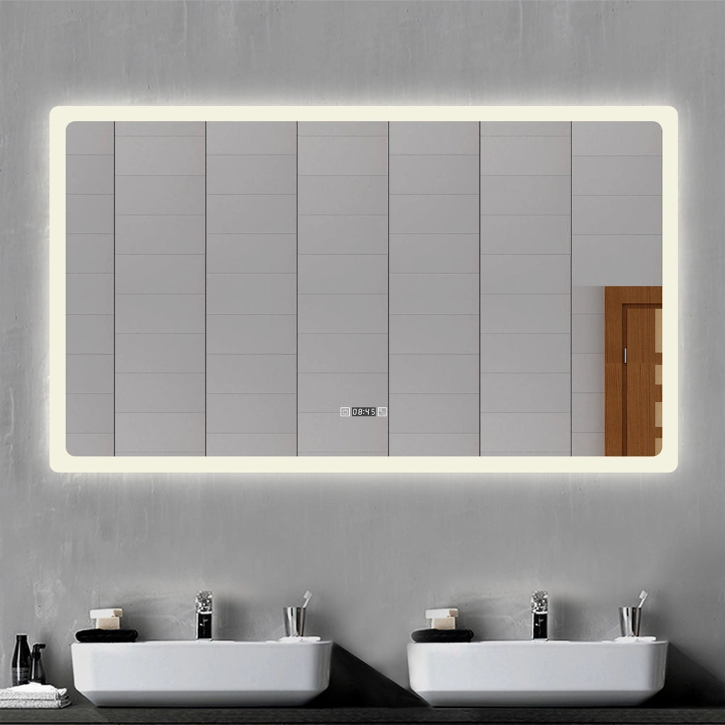 AICA IT Specchio Da Bagno Rettangolare Da 160x80cm con LED, Antiappannamento, 3 Temperature Colore