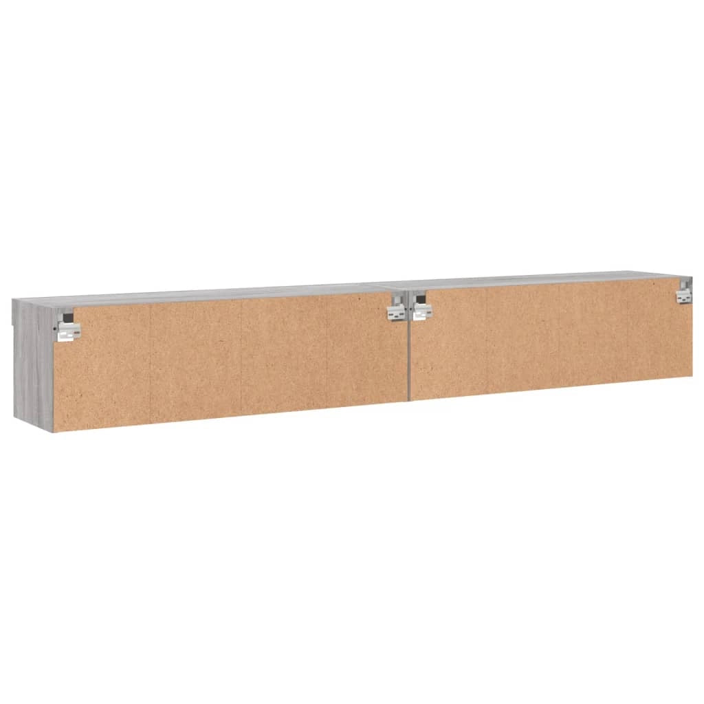 Mobile TV multimediale scaffale TV credenza mobile TV per sala da pranzo soggiorno camera da letto con luci LED 2 pezzi Sonoma 100 x 30 x 30 cm grigio 02_0028880