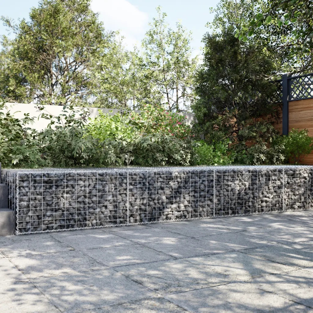Cesto Gabbione con Copertura 300x100x50 cm in Ferro Zincato 3295180