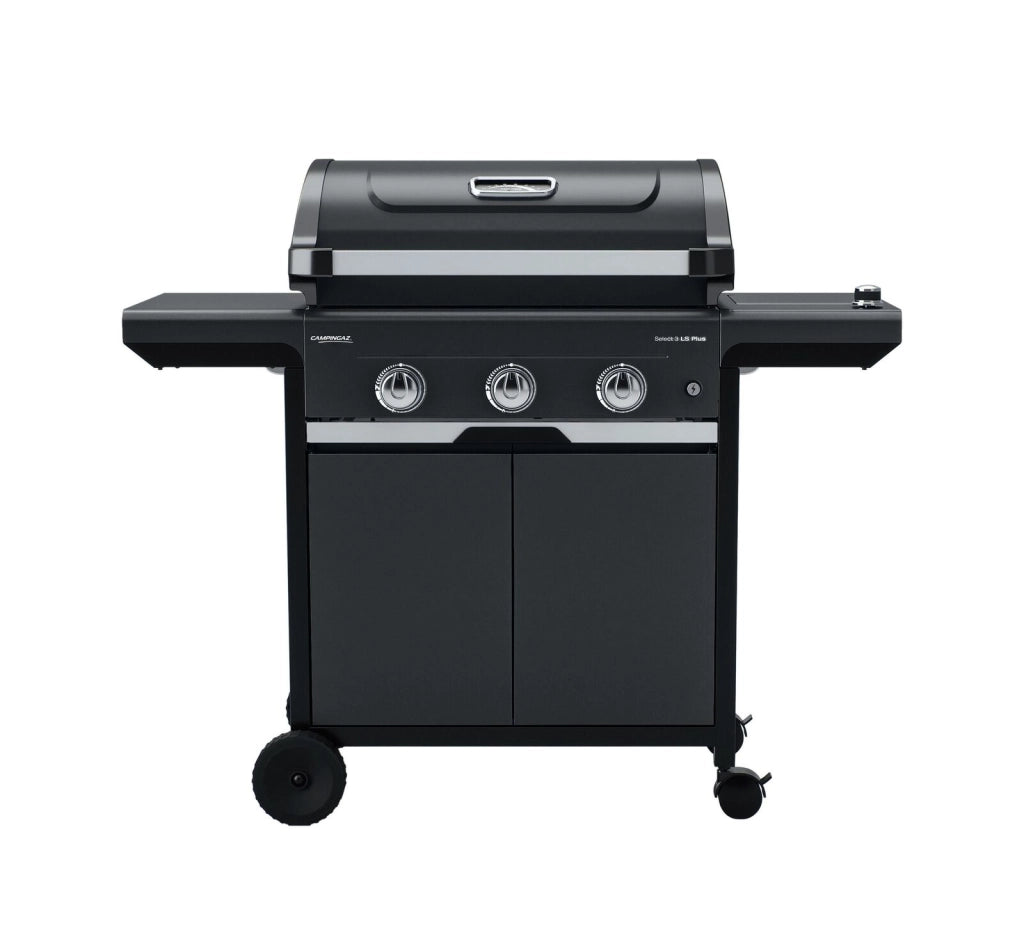 Campingaz 2181070 Select 3 LS Plus Barbecue a Gas 3 Fuochi 11300 W con Bruciatore Laterale Sistema InstaClean Griglia in Ghisa Colore Nero Grigio
