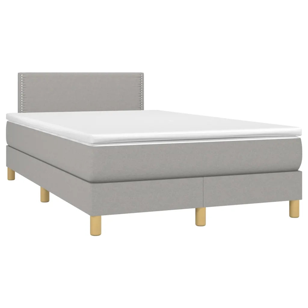 Giroletto a Molle con Materasso Grigio Chiaro 120x200cm Tessuto 3140521