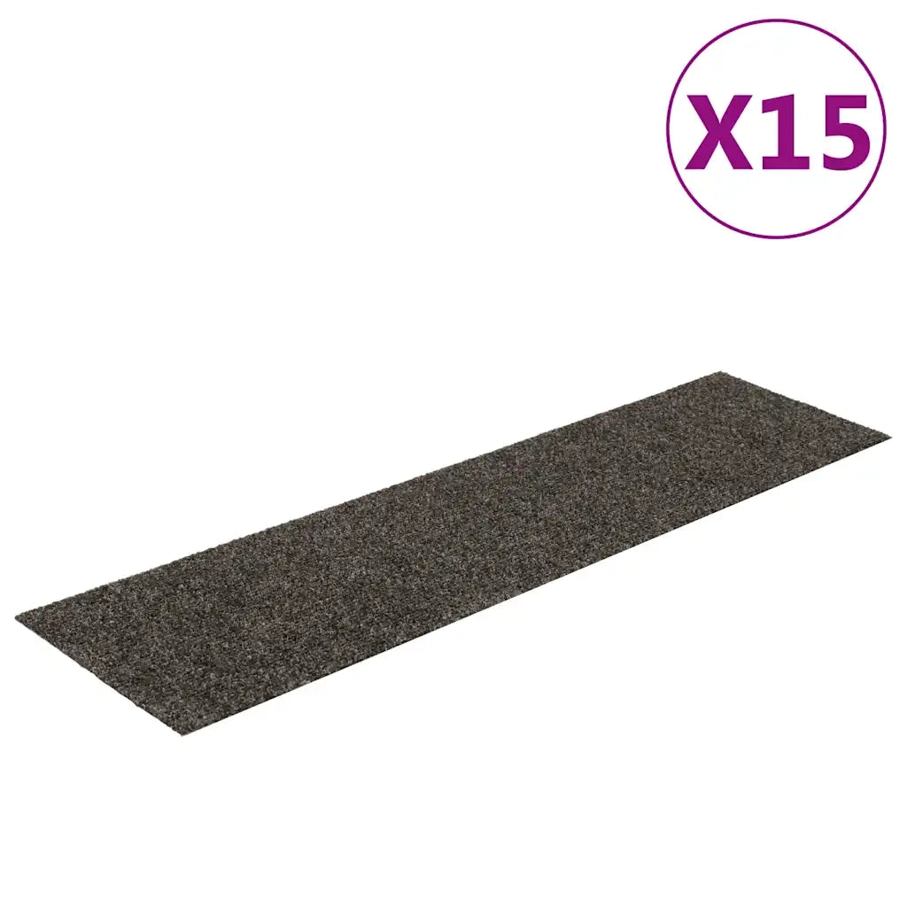Tappetini per scale autoadesivi 15 pz | Gradini per Scale 76x20 cm antracite rettangolari