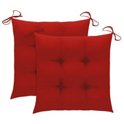 Sedia a Dondolo con Cuscino Rosso in Massello di Teak 3062778