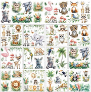 Decorazioni per la stanza dei bambini - Thema dierentuin - 12 fogli - Stickermura - Decorazione per camera da bambini - Ideale per scuola materna - Figure cartoon - Stickermura per parete
