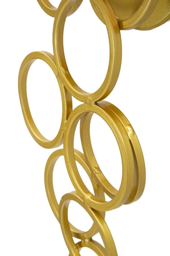 Lampada da Muro Rich 30x20x50 cm in Ferro e Tessuto Oro e Nero