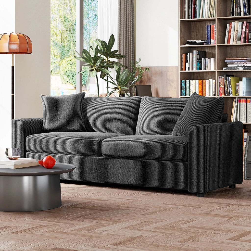 Divano 3 posti in tessuto ¨C zephmum ¨C grigio scuro 212 cm