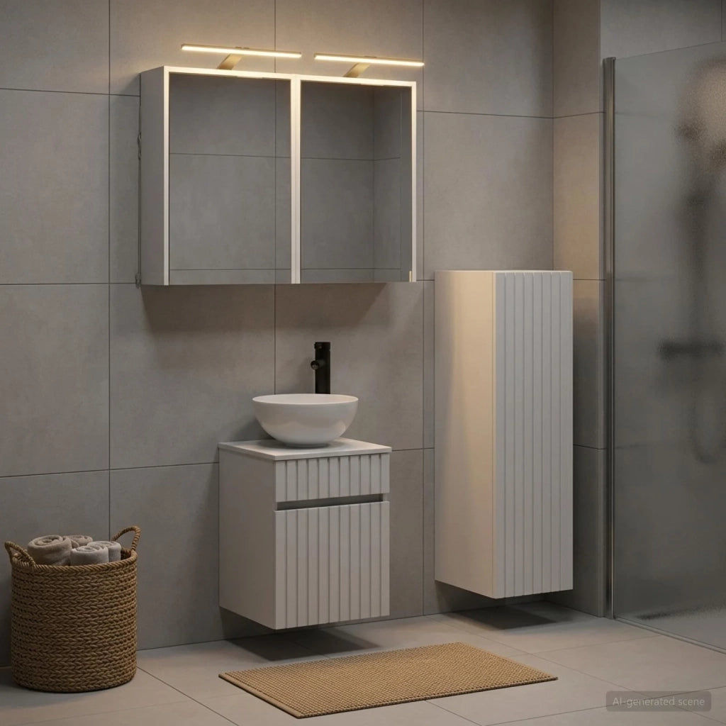 Set di mobili per il bagno 4 pz Bianco 3407463