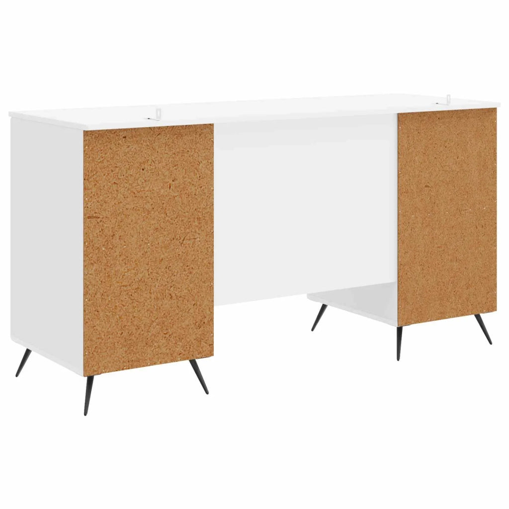 Scrivania Bianco Lucido 142,5 x 50 x 75 cm Legno ingegnerizzato