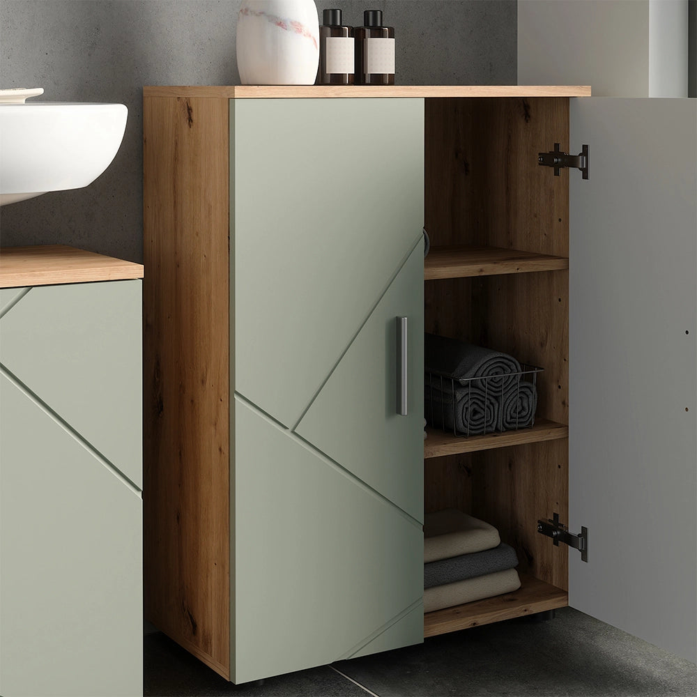 Vicco Set di mobili da bagno Verde salvia 3 parti